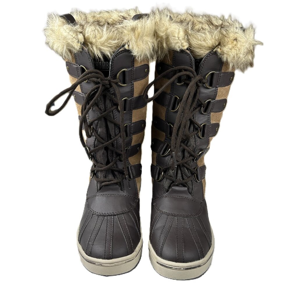 Khombu Women Brown Tall Winter Snow Boots